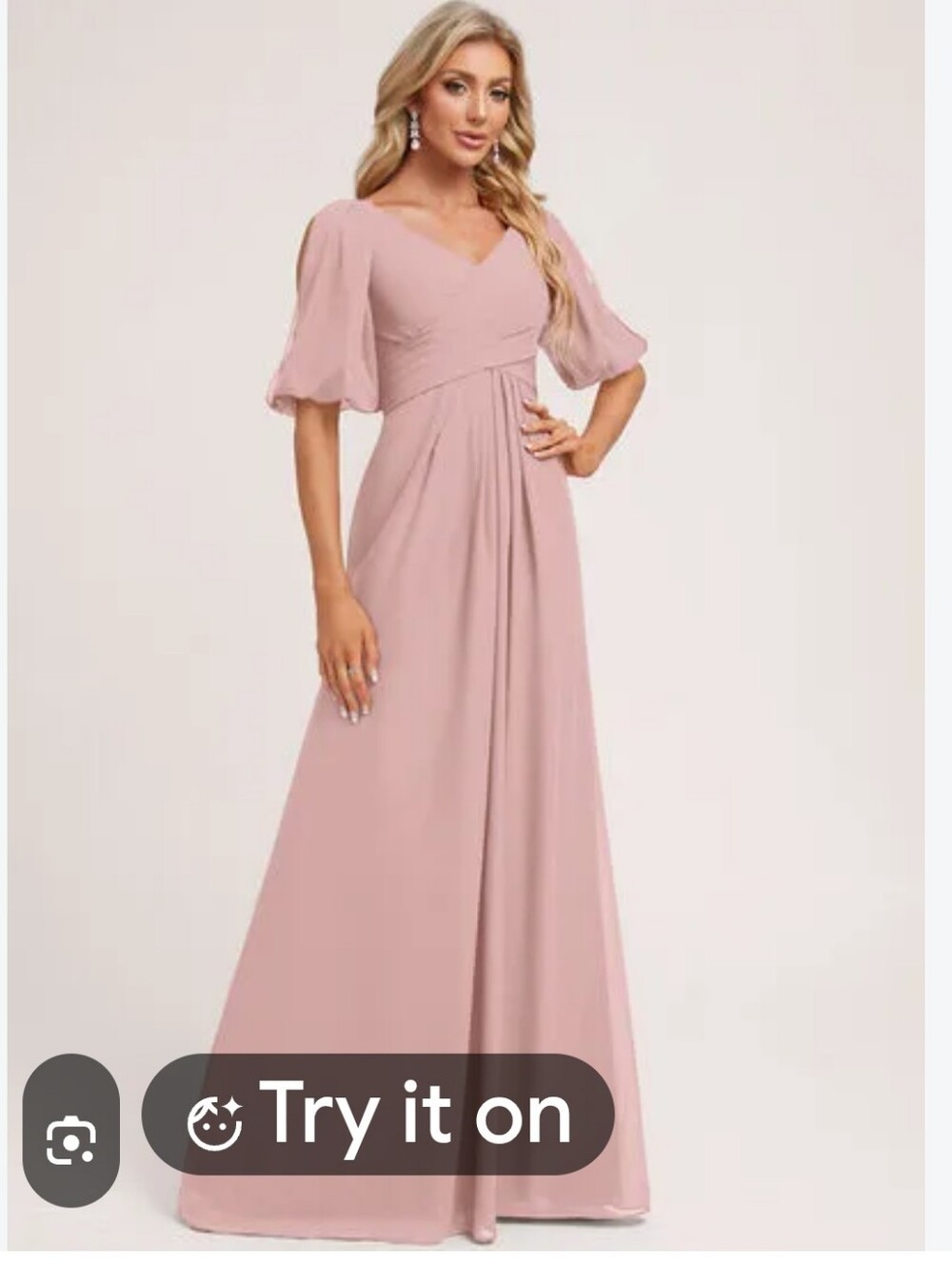 JJ's House Genessa Blush Pink V-Neck Maxi Dress Size Small